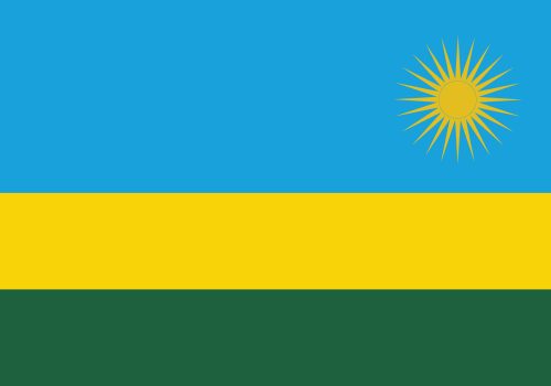 Nice drawing of amazing horizontal Rwanda flag.